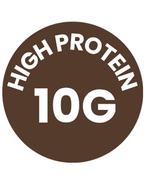High protein 10G label on a white background